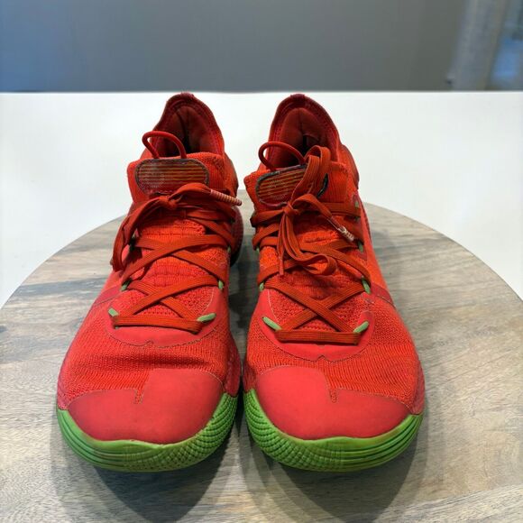 Under Armour Men's Curry 6 Roaracle Red Neon Green Sneakers 3020612-607 Size 8 - Picture 6 of 12